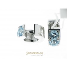 PIANEGONDA orecchini argento a cerchio con topazi azzurri referenza OA010365 new 
